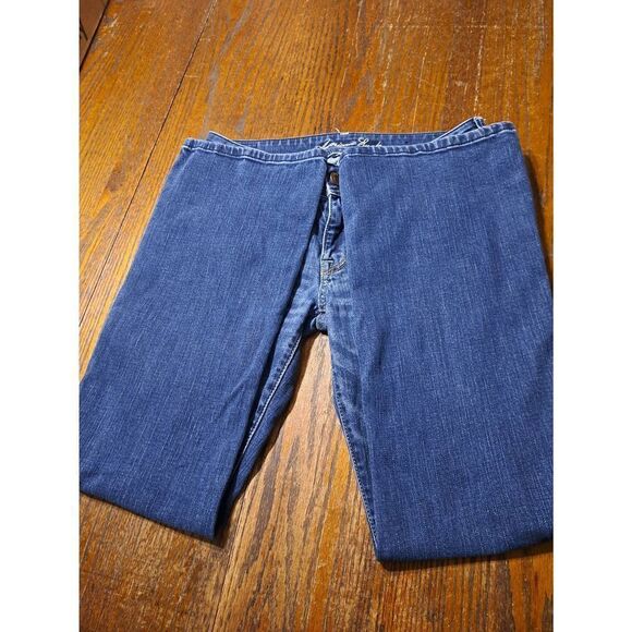 Size 6 Short American Eagle Stretch Original Bootcut Denim Blue Jeans w Pockets - Picture 4 of 4